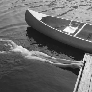 Trudie Floating, Ausable Lake, 2001