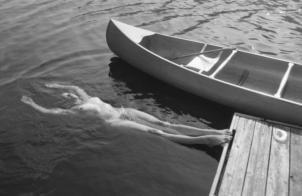 Trudie Floating, Ausable Lake, 2001